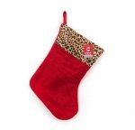 Christmas Stocking Leopard Print 45cm