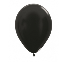 Sempertex 12" Metallic Black Latex Balloons 50 Pack