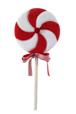 Christmas Velvet Lollipop Pick With Sequins 60cm