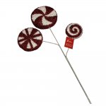 Candy Cane Lollipop Red & White 65cm Pick