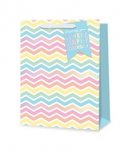 Gift Bag Pastel Zig-Zag Medium