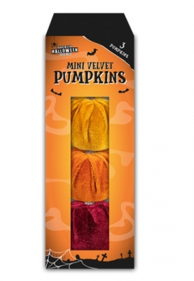 Halloween Mini Velvet Pumpkin Decorations