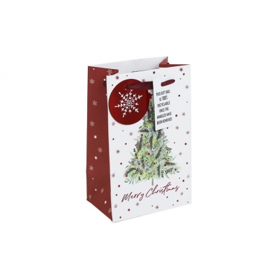 Christmas Xmas Tree White Kraft Perfume Bag ( 127mm x 203mm x 90