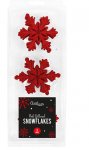 Red Glitter Christmas Snowflakes 9 Pack