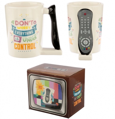 TV Remote Control Ceramic Shaped Handle Mug