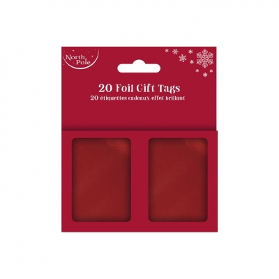 Christmas Booklet Holog Tags Red Pack Of 20