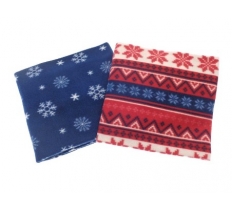 Pack 2 Nordic and Snowflake Design Fleece Throws 125x150cm