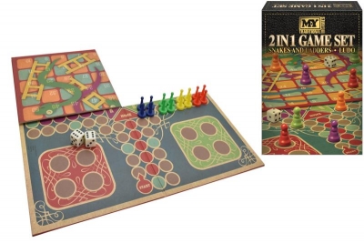 2 In 1 Snakes & Ladders And Ludo Game Set