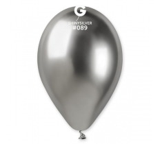 Gemar 13" Pack 50 Latex Balloons Shiny Silver #089