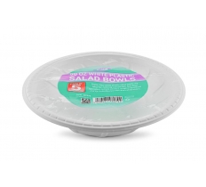 Plates Plastic Salad Bowl White 50oz 5Pc