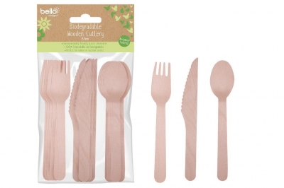 Biodegradable Wooden Cutlery Set 15 Pcs