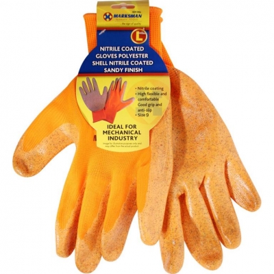 Orange Nitrile Sandy Finish Gloves