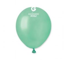 Gemar 5" Pack 50 Latex Balloons Metallic Aquamarine #062