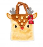 Christmas Rudolph Fluffy Tote Bag 20x24cm