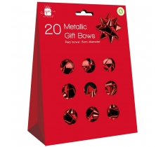 Christmas Metallic Gift Bows Red ( 20 Pack )