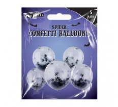 12" Spider Confetti Balloons 5 Pack