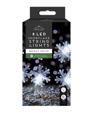 Snowflake String Lights - 8 LEDs