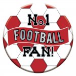 Football Badges 15cm - Red and White