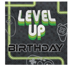 Level Up 33cm x 33cm Paper Napkins 16 Pack