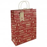 Christmas Red Kraft Text Extra Large Bag ( Merry Christmas )