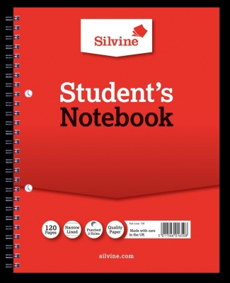 Silvine Ruled Student Notebook 229mm X 178mm 120 Pages