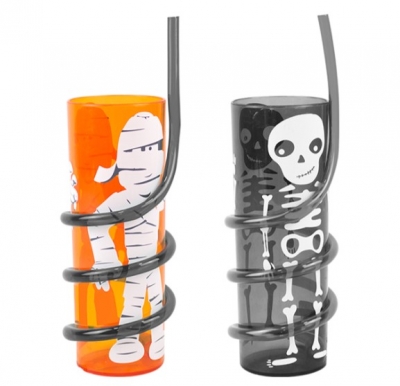 Halloween Spiral Straw Tumbler