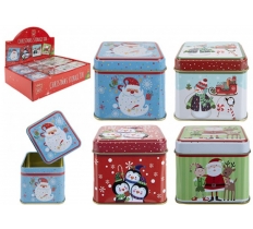 Square Christmas Tin Box 7.5cm