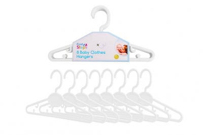 First Steps White Baby Clothes Hangers 22cm 8 Pack