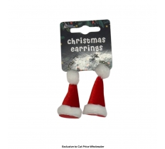 Santa Hat Earrings 6cm x 2.5cm