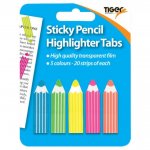 Pencil Neon Sticky Highlighter Tabs