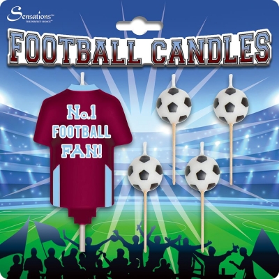 Football Candles - Claret and Blue