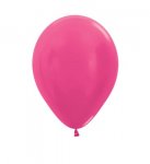 Metallic Solid Fuchsia 12" Latex Balloons 30cm- 25 Pack5Pc