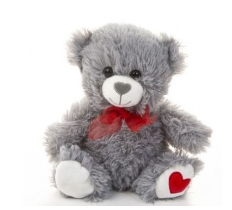 20cm Valentines Bear Grey