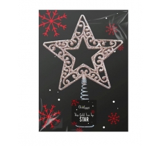 Rose Gold Tree Top Star 14cm