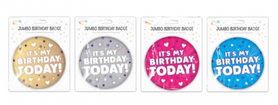 Happy Birthday Badge ( Assorted Colours )