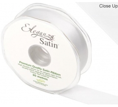 Eleganza Double Faced Satin 25mm X 20M White No.01