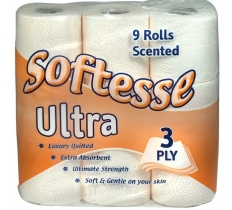 Softesse Ultra 3Ply Toilet Roll Peach ( 9 Pack X 5 )