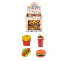 Fast Food 3.5cm - 4.5cm Erasers X 108 ( 11p Each )