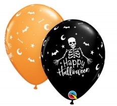 Round 11" Qualatex Orange & Onyx Halloween Balloon 25 Pack