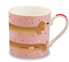 Valentine's Sausage Dog Print Mug