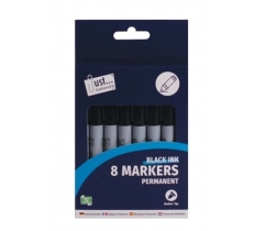 8 Black Permanent Markers