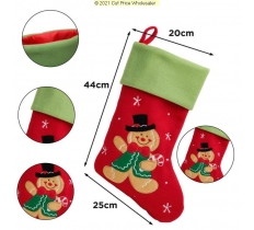 Deluxe Plush Red Gingerbread Man Stocking 40cm X 25cm