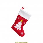 Deluxe Plush Red White Top Tree Stocking 40cm X 25cm