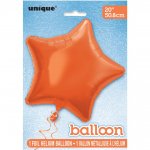 Solid Star Foil Balloon 20" Orange