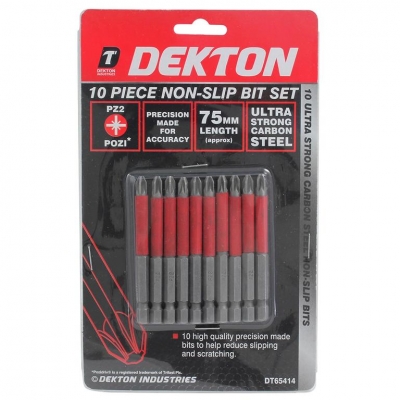 Dekton 10 Pack Non-Slip Bit Set 75mm