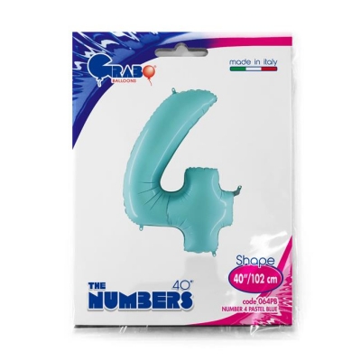 Number 4 Pastel Blue 40" Single Pack