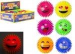 Light Up 6.5cm Smiley Face Spikey Ball ( Assorted Colours )