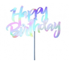 Happy Birthday Iridescent Cake Topper ( 1 )