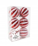 Ribbed Baubles 60Mm 6Pk Glitter