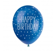 5 12" Blue Happy Birthday Balloon